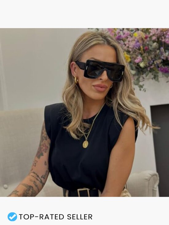 Oversized Flat Top Shield Sunglasses UV400 Non-Polarized Unisex main image 6